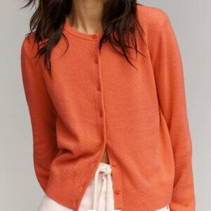 Anthropologie Juliet Cashmere Cardigan Sweater, Orange, XS